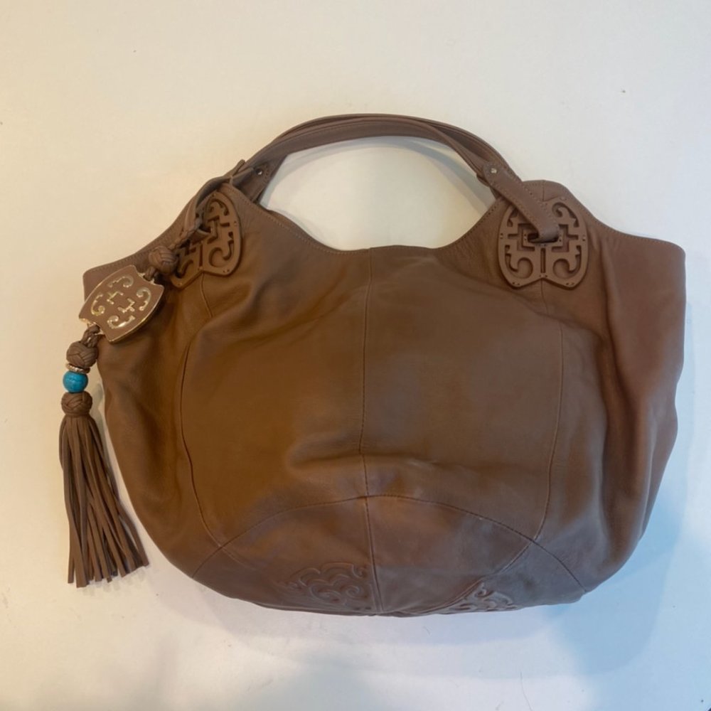Shanghai Tang Brown Calf Leather Bag